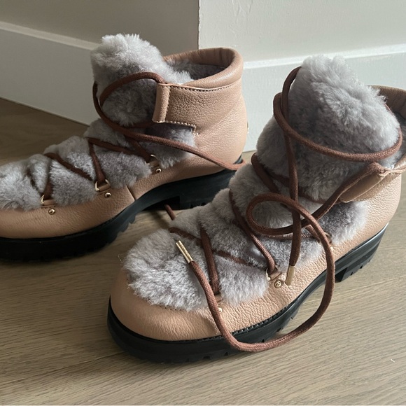 Jimmy Choo Beige & Grey Ditto Shearling Boot - Picture 13 of 14